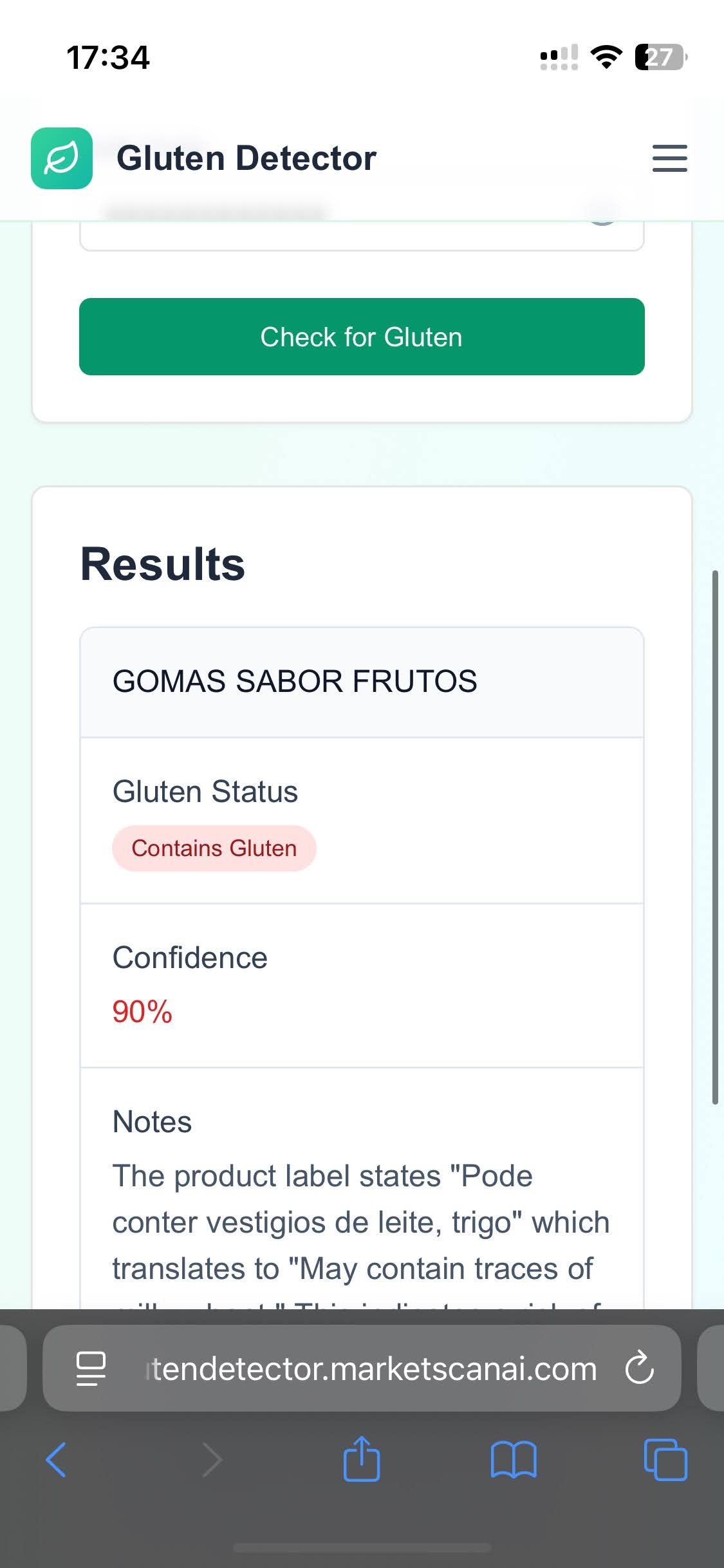 Pasta product ingredient list